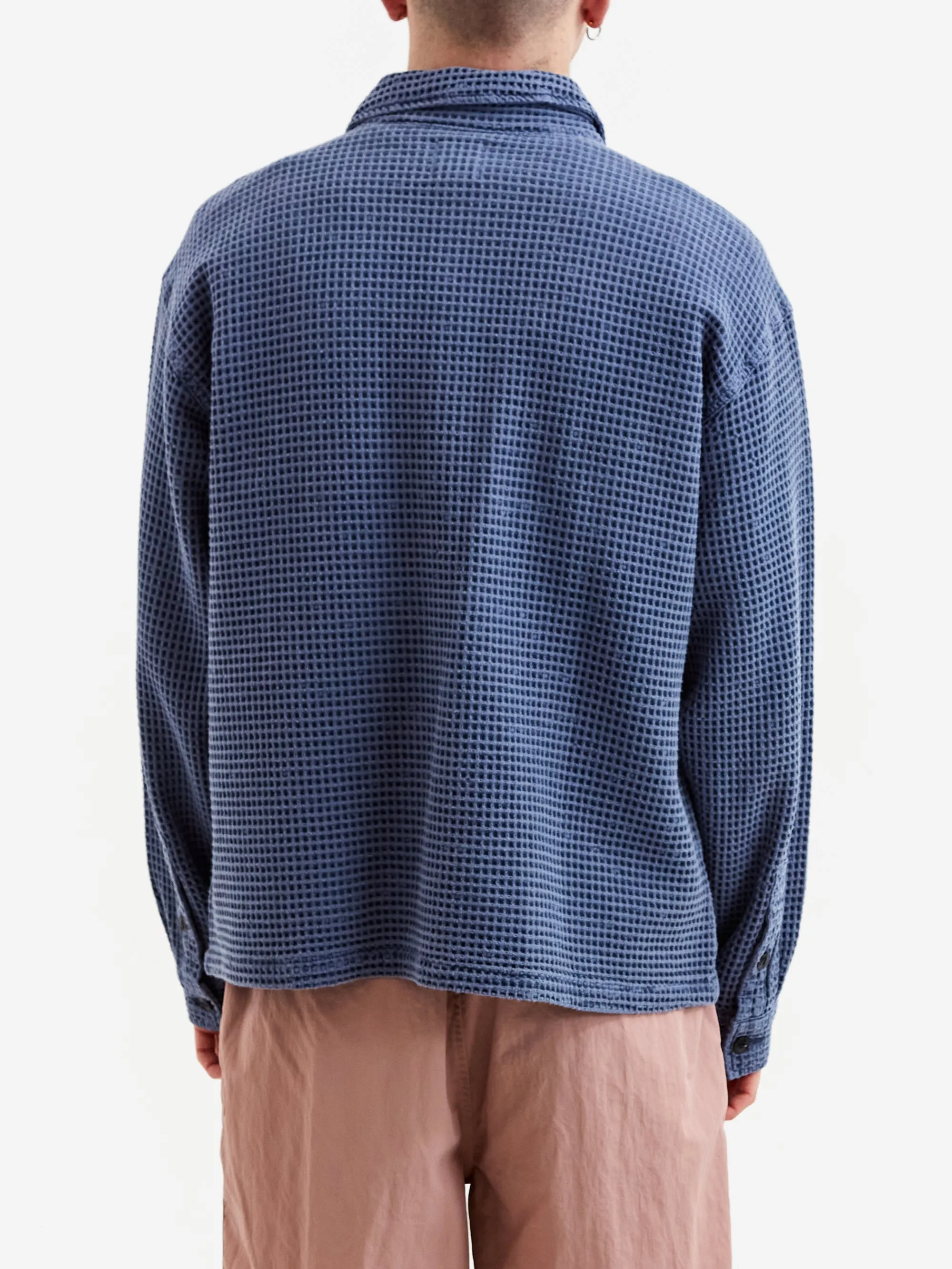 Brain Dead Waffle Button Front Shirt - Blueberry