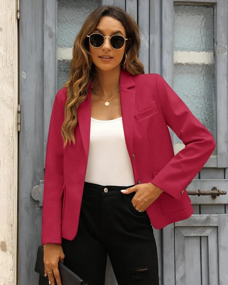BZB Women's Casual Blazers Long Sleeve Lapel Open Front Work Office Bussiness Warm Blazer Jackets