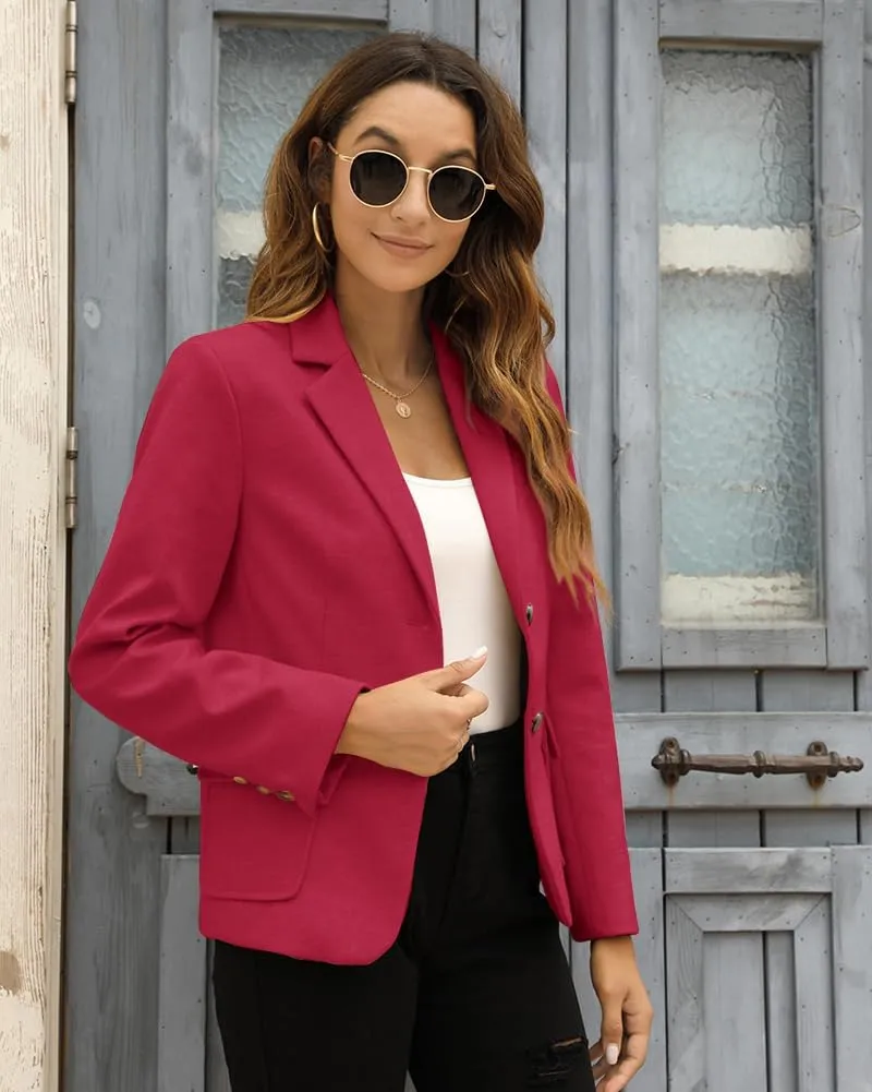 BZB Women's Casual Blazers Long Sleeve Lapel Open Front Work Office Bussiness Warm Blazer Jackets