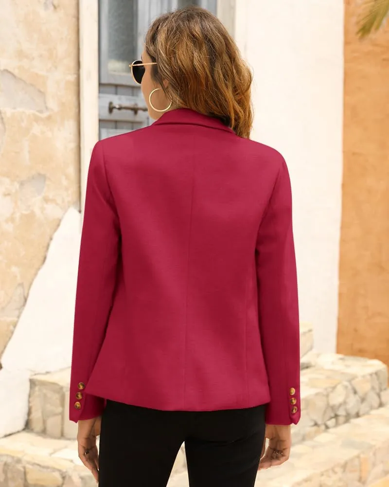 BZB Women's Casual Blazers Long Sleeve Lapel Open Front Work Office Bussiness Warm Blazer Jackets