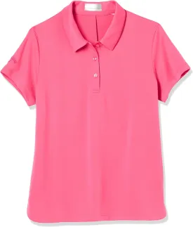 Callaway Girls Micro Hex Solid Short Sleeve Golf Polo Shirt, Moisture-Wicking, Durable Textured Fabric, Sun Protection