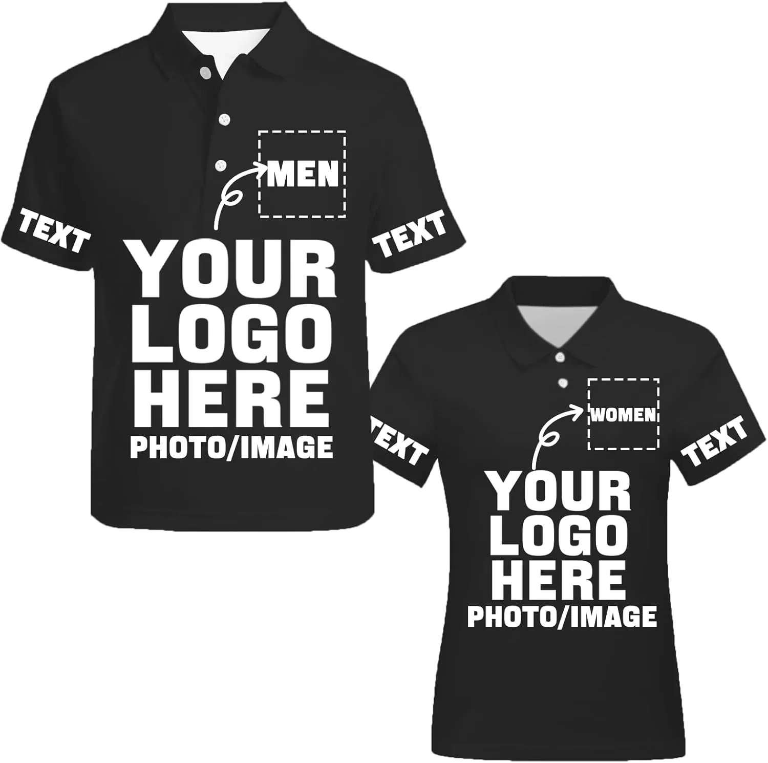 Custom Polo Shirts for Women Add Your Own Image Text Jersey Shirts for Men Personalized Design Polo Logo Shirts