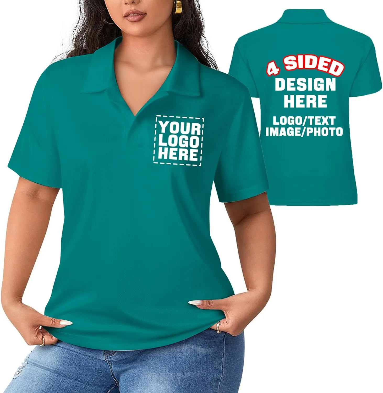 Custom Polo Shirts for Women Add Your Own Image Text Jersey Shirts for Men Personalized Design Polo Logo Shirts