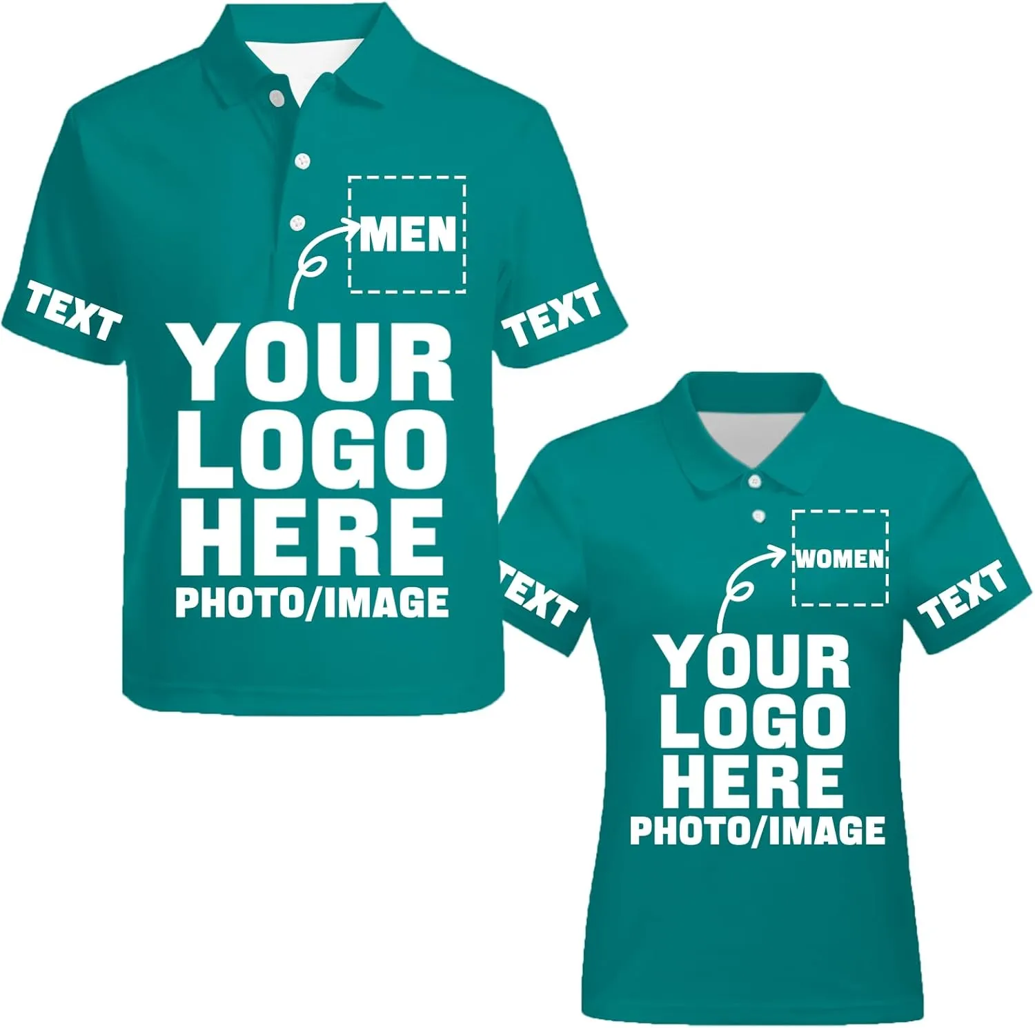 Custom Polo Shirts for Women Add Your Own Image Text Jersey Shirts for Men Personalized Design Polo Logo Shirts