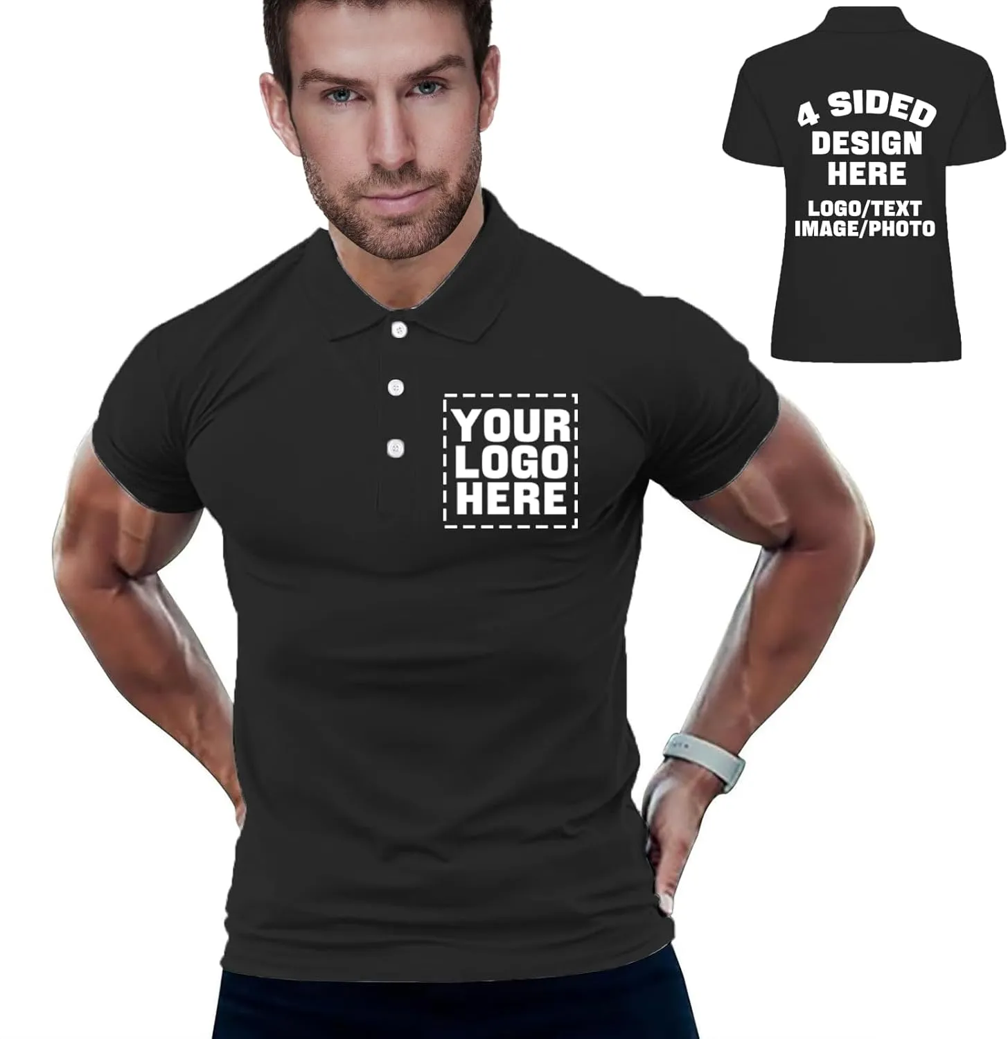 Custom Polo Shirts for Women Add Your Own Image Text Jersey Shirts for Men Personalized Design Polo Logo Shirts