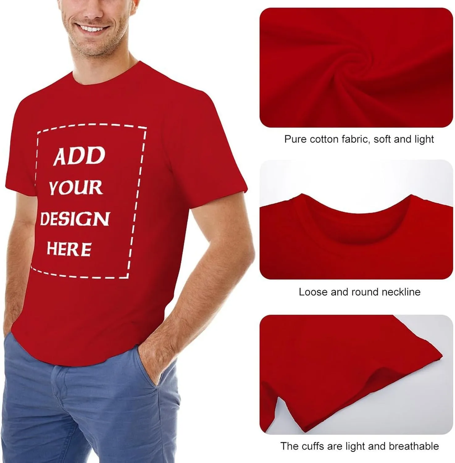 Custom t Shirt Design Your Own Image Text Personalized Adult Printing Shirts