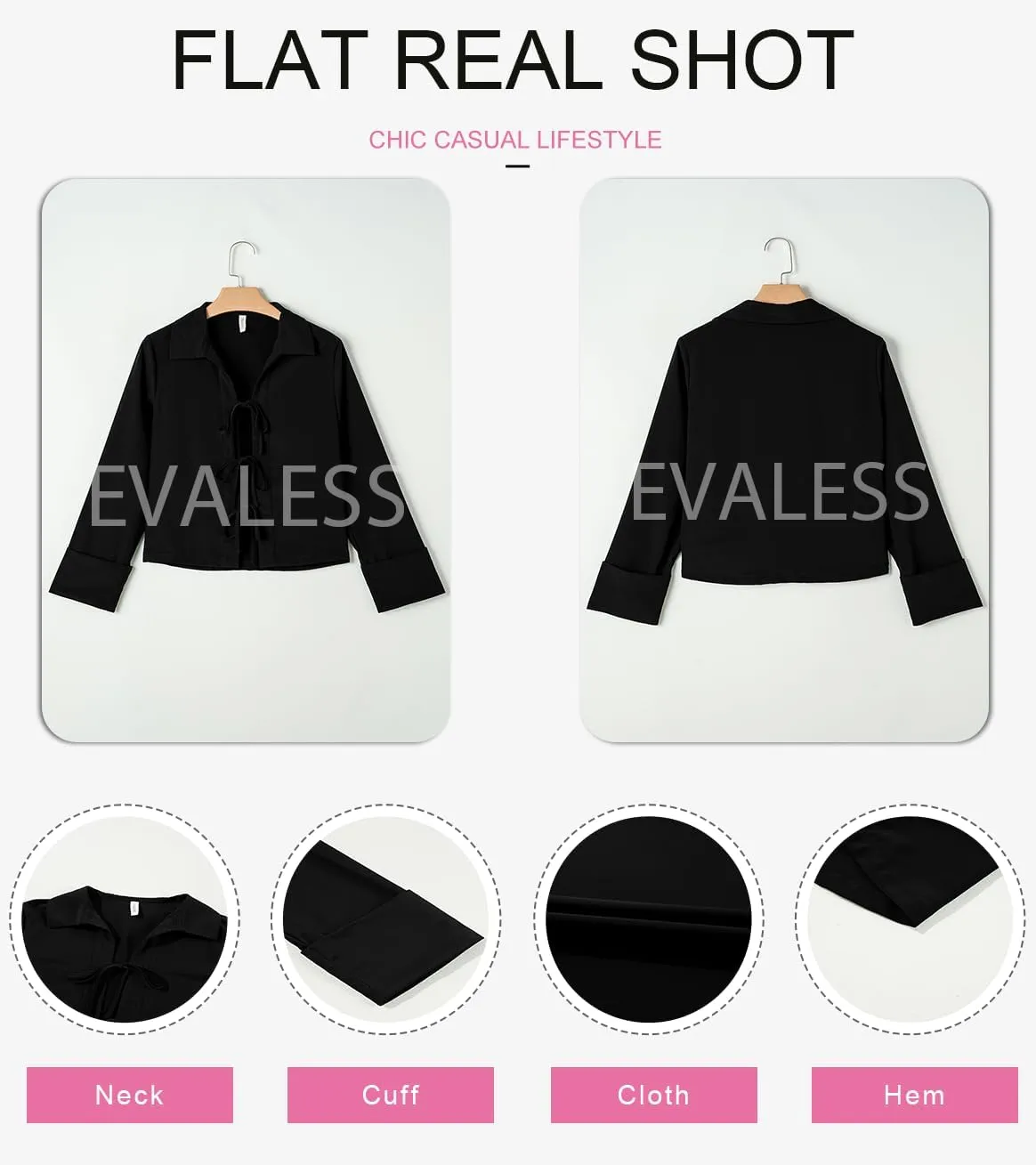 EVALESS Womens Blouses Cute Long Sleeve Bow Tie Front Shirts Going Out Tops Spring Summer Outfits Trendy 2025