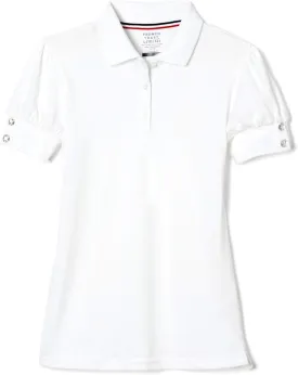 French Toast Girls Plus Size' Puff Sleeve Double Button Polo