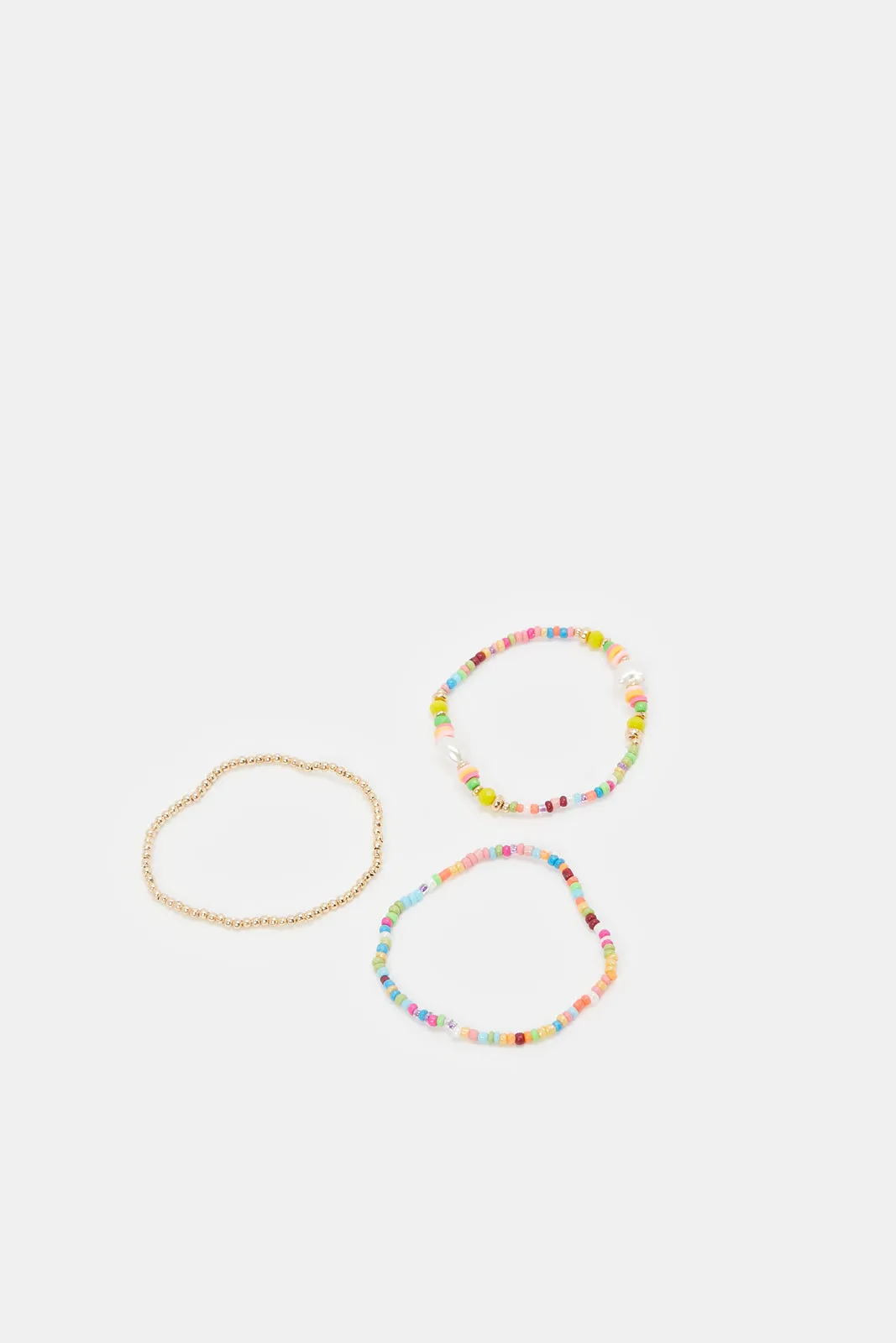Girls Gold Embellished Necklace & Bracelet (4 Piece)
