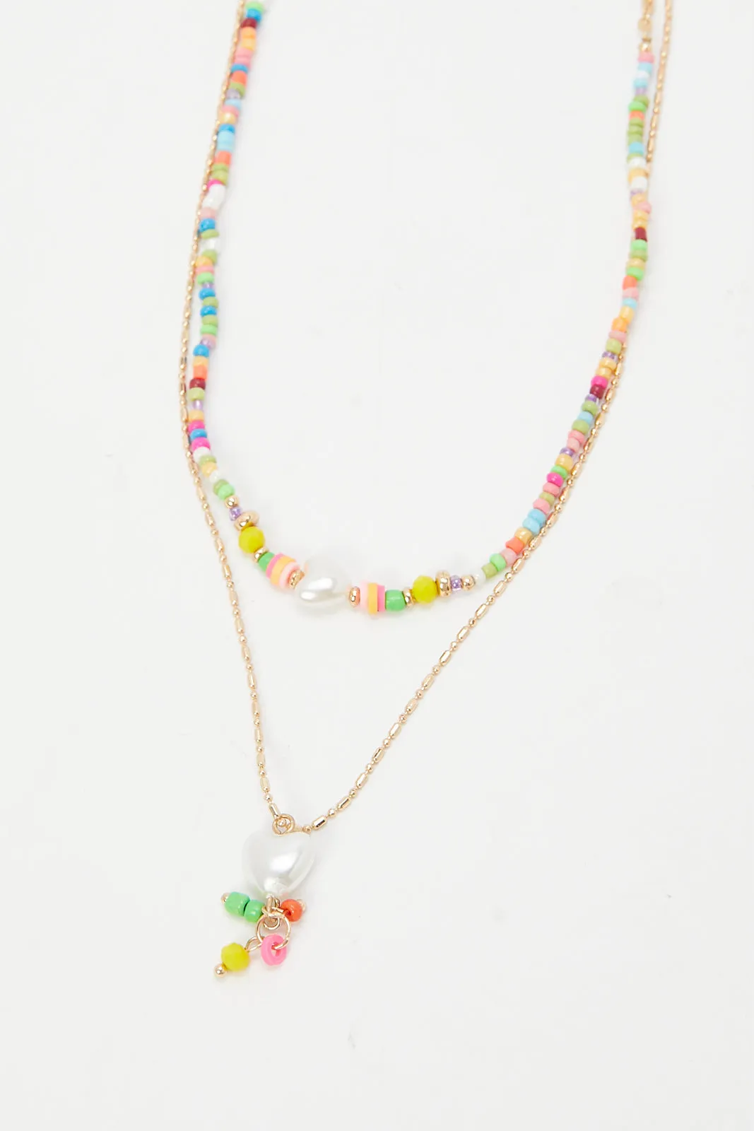 Girls Gold Embellished Necklace & Bracelet (4 Piece)
