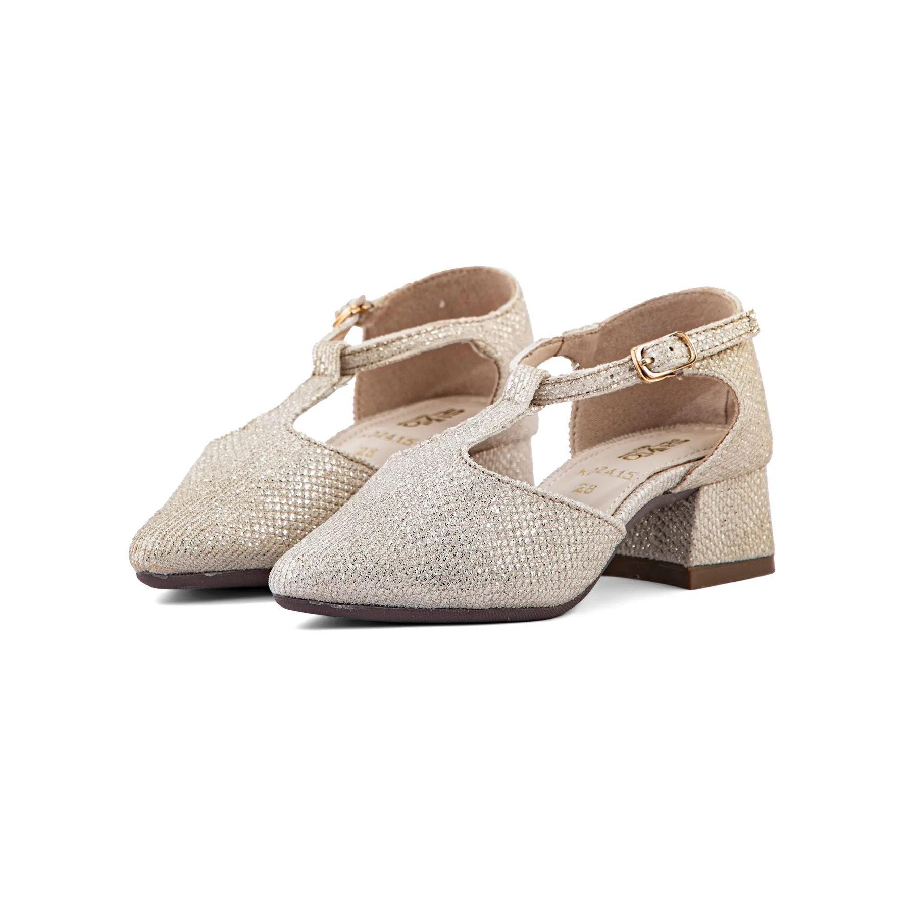 Girls Golden Fancy Pumps KD2415