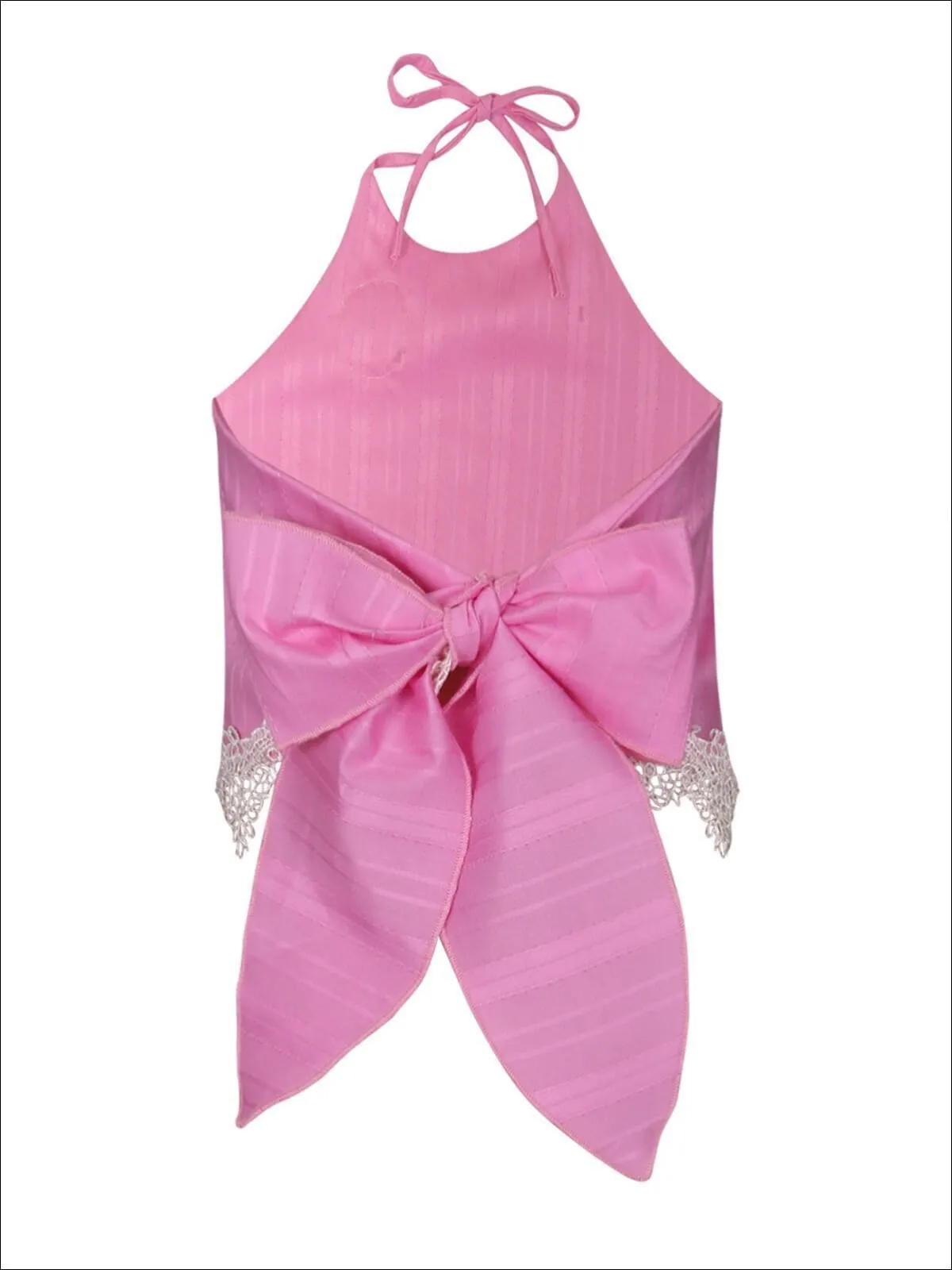Girls Trimmed Halter Top And Hi-Lo Ruffle Skirt Set