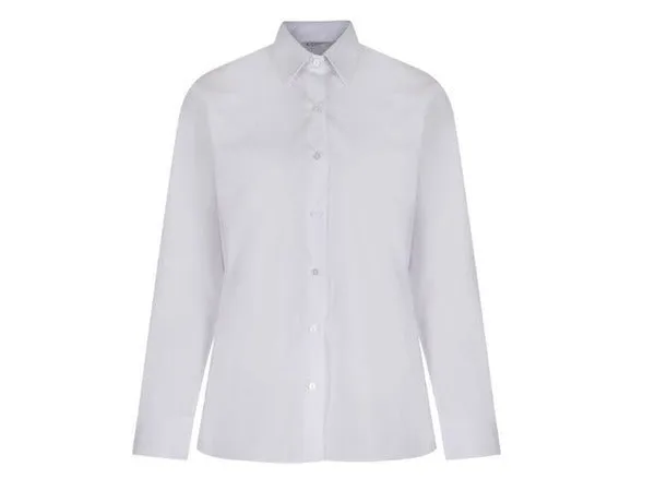 Girls White LS Blouse 2 Pack