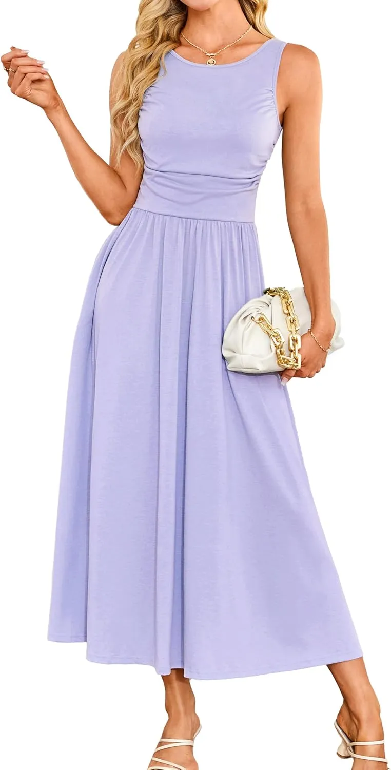 GRACE KARIN Women's Summer Maxi Dresses 2025 Soft Formal Wedding Guest Dress with Pocket