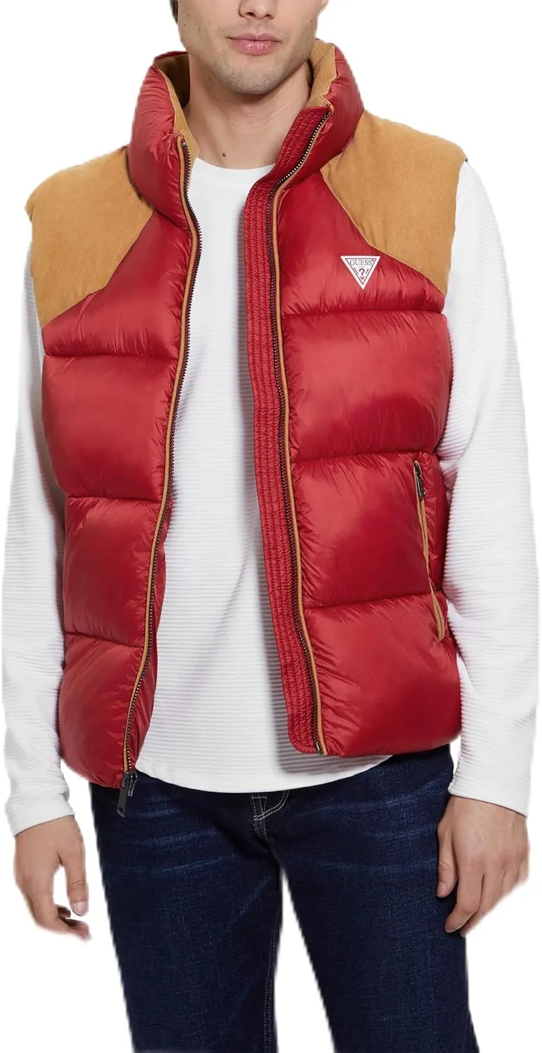 GUESS Men's Yann Fabric Block Puffer Vest