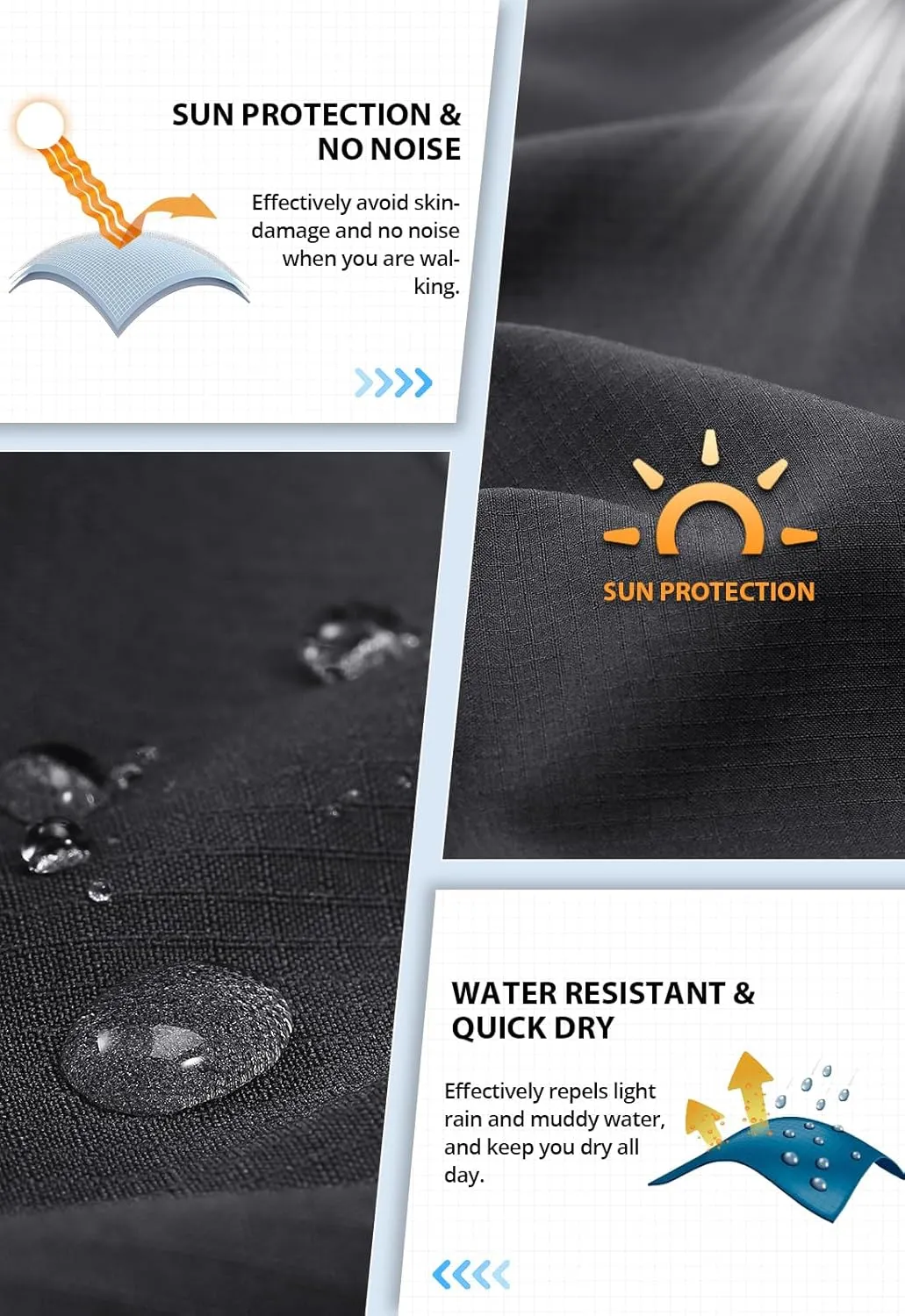 Hiauspor Men's Hiking Cargo Shorts 9"/10" Quick Dry Lightweight Waterproof for Golf Tactical Fishing Casual with 6 Pockets