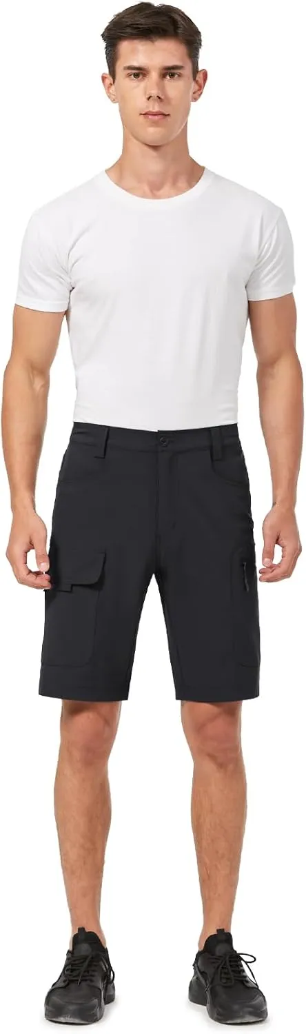 Hiauspor Men's Hiking Cargo Shorts 9"/10" Quick Dry Lightweight Waterproof for Golf Tactical Fishing Casual with 6 Pockets