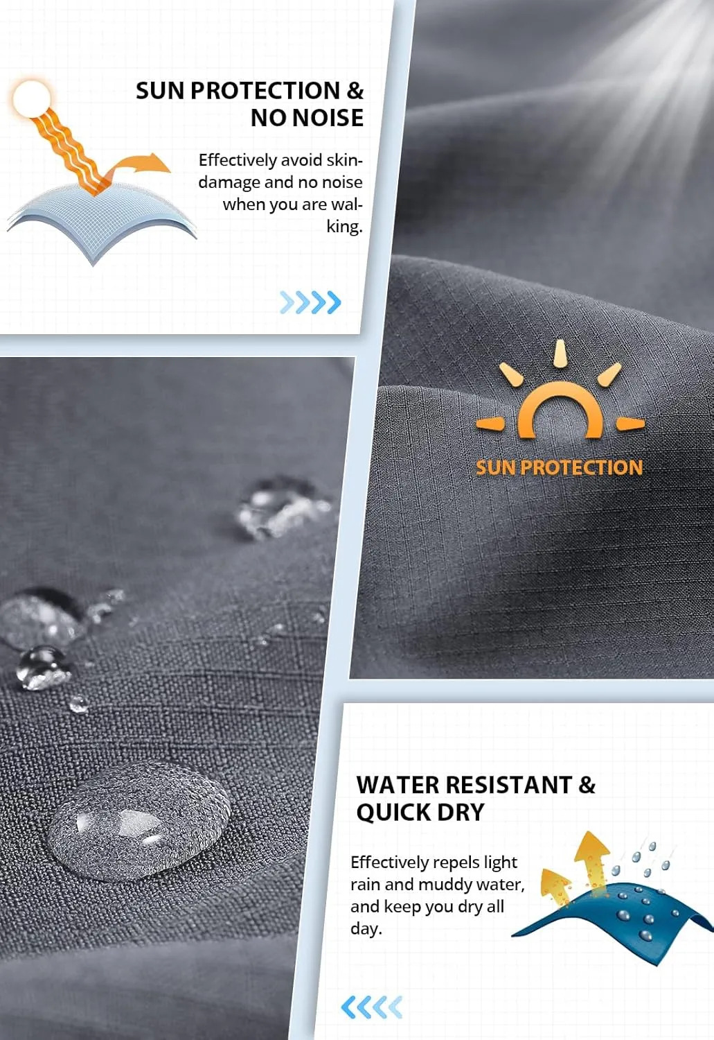 Hiauspor Men's Hiking Cargo Shorts 9"/10" Quick Dry Lightweight Waterproof for Golf Tactical Fishing Casual with 6 Pockets