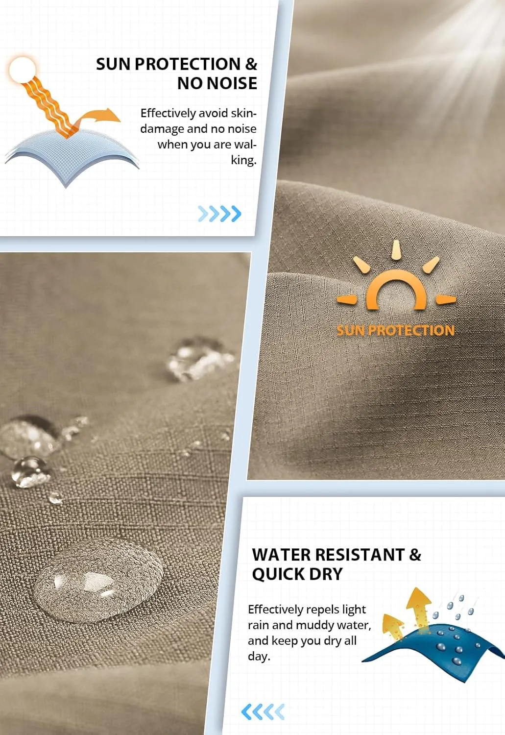 Hiauspor Men's Hiking Cargo Shorts 9"/10" Quick Dry Lightweight Waterproof for Golf Tactical Fishing Casual with 6 Pockets