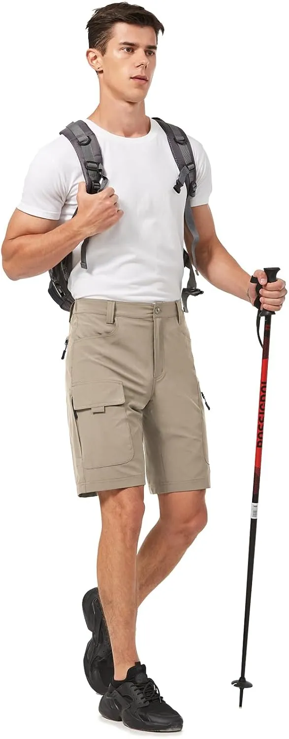 Hiauspor Men's Hiking Cargo Shorts 9"/10" Quick Dry Lightweight Waterproof for Golf Tactical Fishing Casual with 6 Pockets