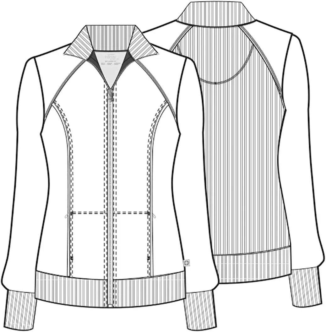 Infinity by Cherokee Zip Front Scrub Jackets for Women, 4-Way Stretch Fabric, 2391A