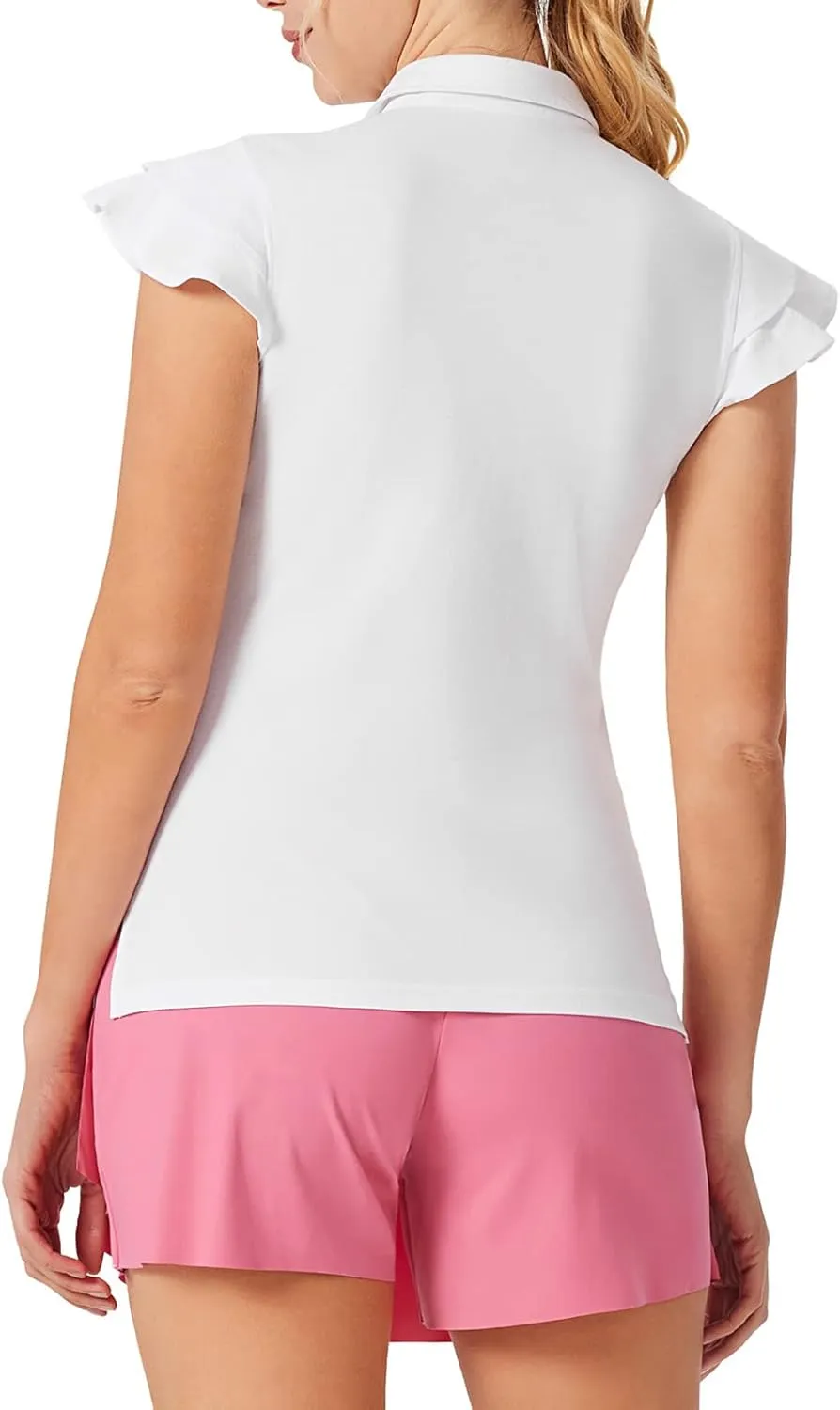 JACK SMITH Womens Golf Polo Shirt Ruffles Sleeveless Moisture Wicking Tennis Shirts Lightweight Athletic Tops