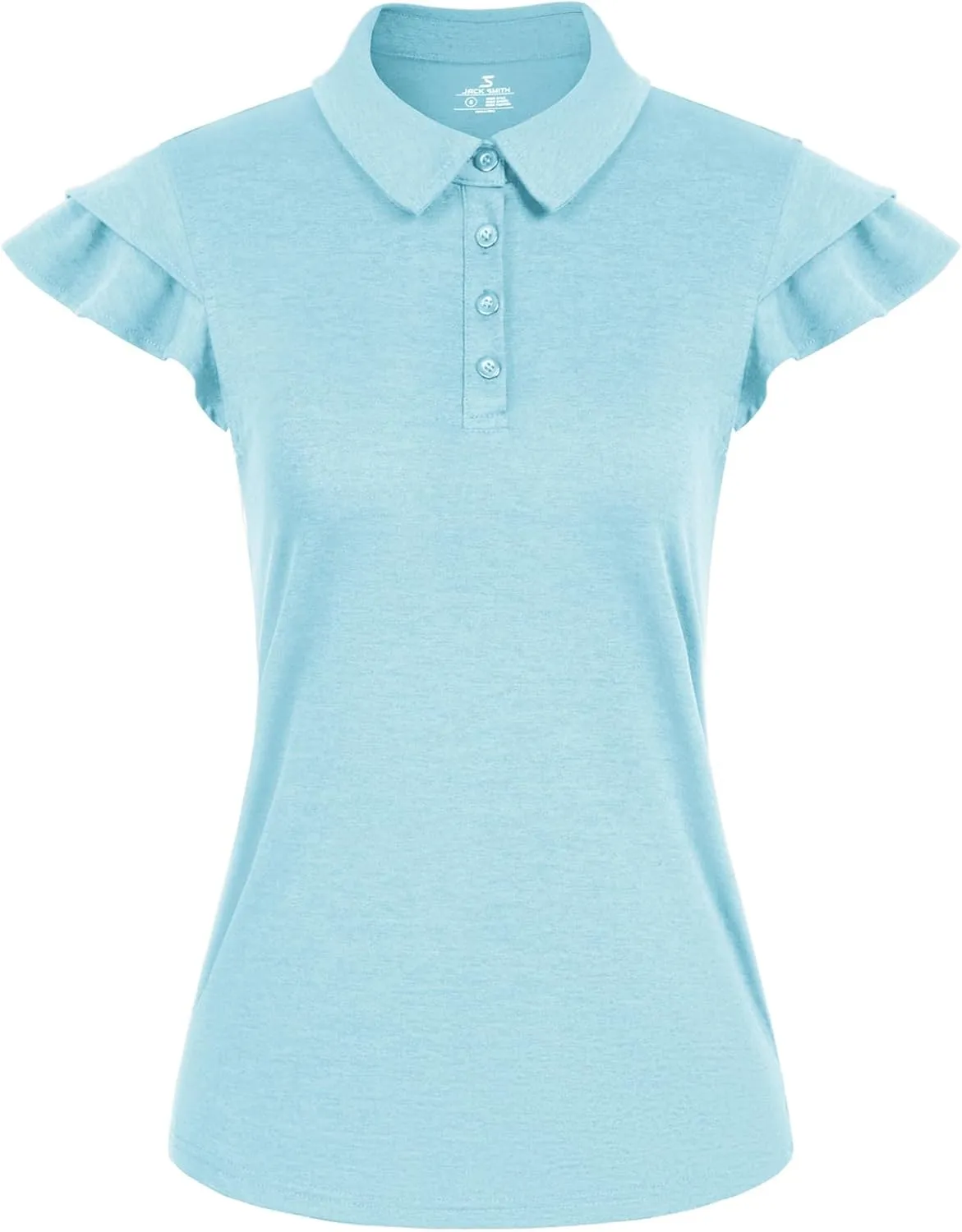 JACK SMITH Womens Golf Polo Shirt Ruffles Sleeveless Moisture Wicking Tennis Shirts Lightweight Athletic Tops