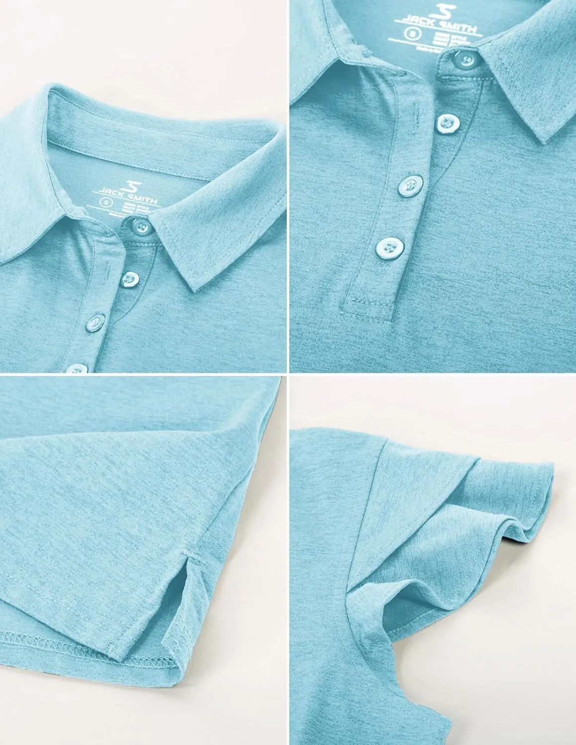 JACK SMITH Womens Golf Polo Shirt Ruffles Sleeveless Moisture Wicking Tennis Shirts Lightweight Athletic Tops