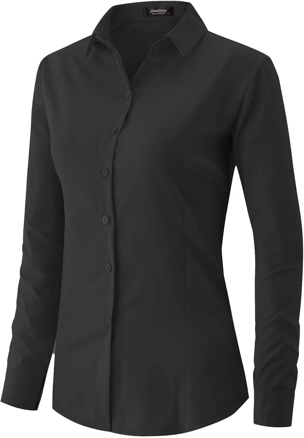 jonivey Womens Long Sleeve Button Down Stretch Dress Shirt Soft Wrinkle Free Work Casual Business Office Blouse