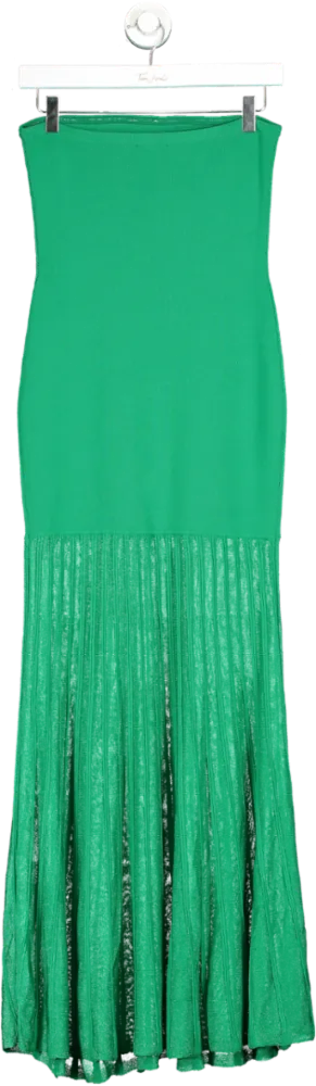 Karen Millen Green Pleated Maxi Dress UK S