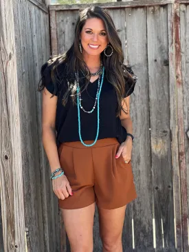 Karen Toffee Pleated Shorts