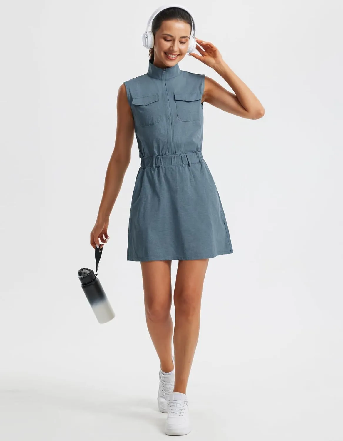 Libin Tennis Golf Dress for Women with Built-in Separate Shorts Athletic Active Exercise Sports Dresses Summer Outfits