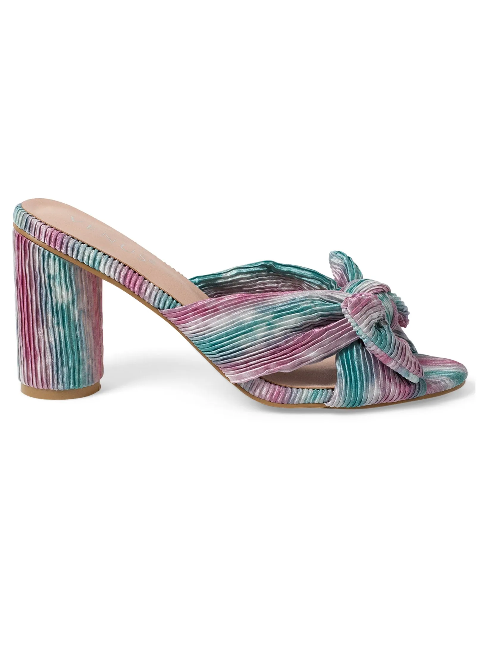 Lizzie Bow Block Heels - Purple Multi