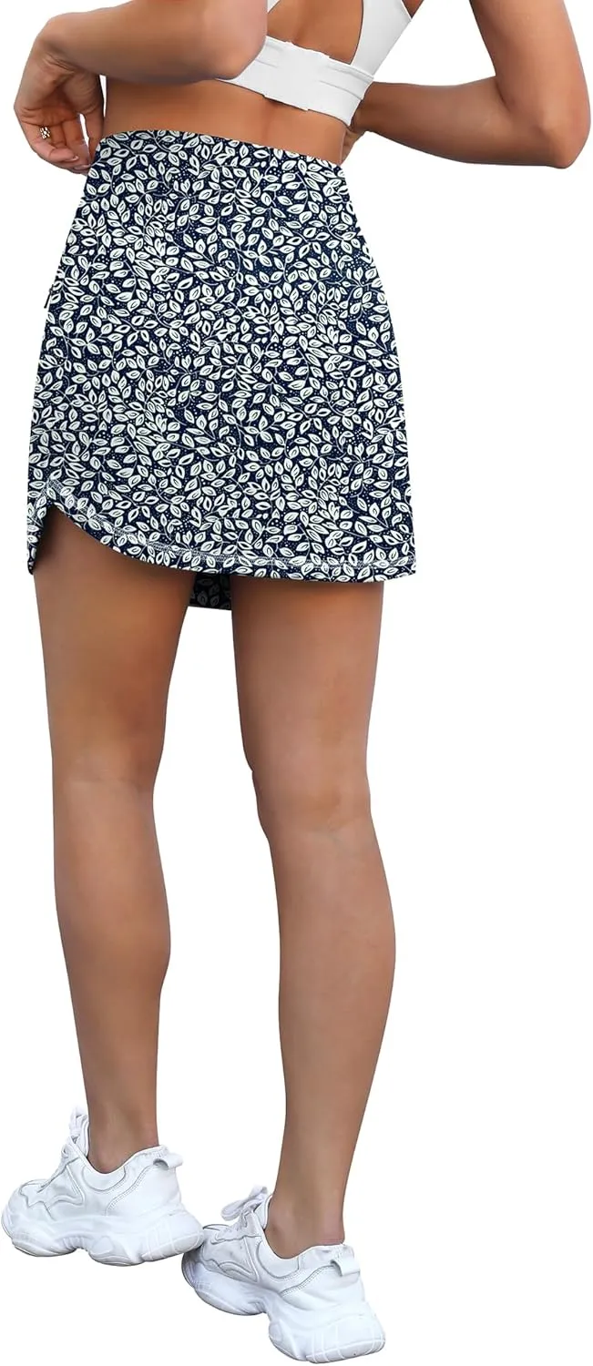 LouKeith Golf Skirts for Women Tennis Skirt with Zipper Pockets High Waisted Running Casual Athletic Skorts Built-in Shorts