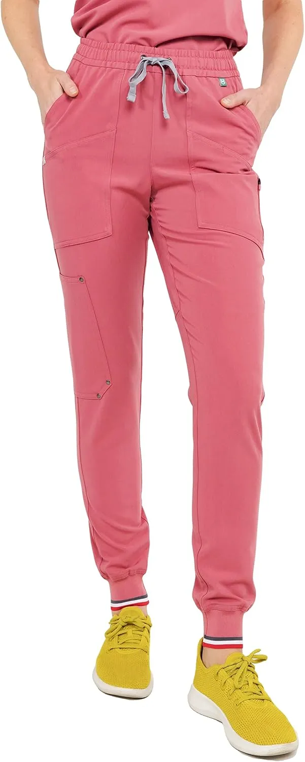 Mediclo Women's Medical Scrub Pants - Catalina Jogger 7 Pockets Eco Friendly Sustainable FYSEL Fabric Tapered Leg Workwear