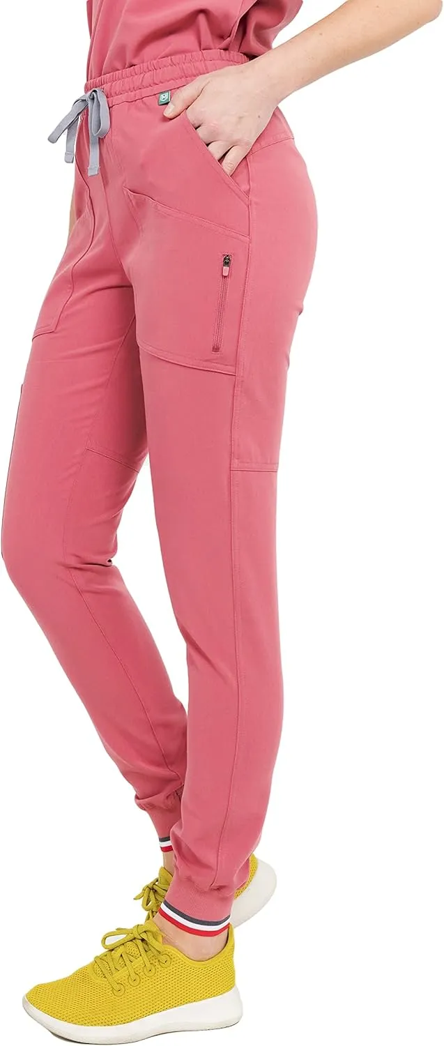 Mediclo Women's Medical Scrub Pants - Catalina Jogger 7 Pockets Eco Friendly Sustainable FYSEL Fabric Tapered Leg Workwear