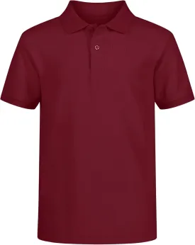 Nautica Boys' Big School Uniform Short Sleeve Polo Shirt, Button Closure, Comfortable & Soft Pique Fabric