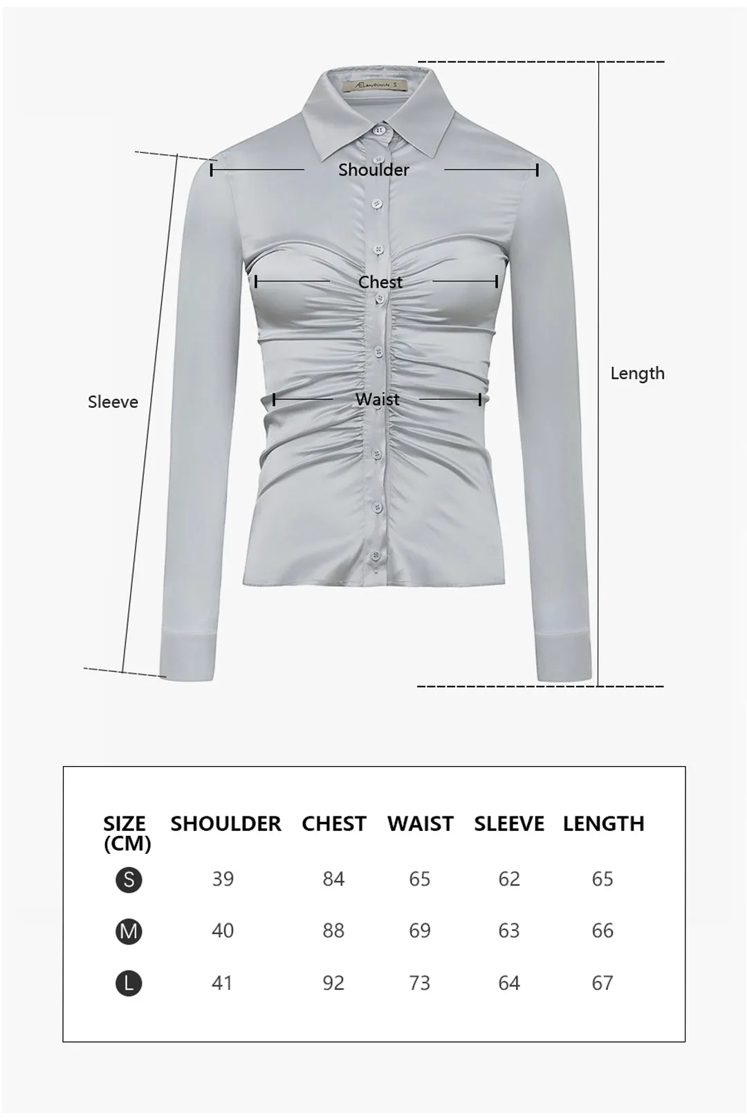 Pleated shirt | Gray blue shirt | Commuter shirt