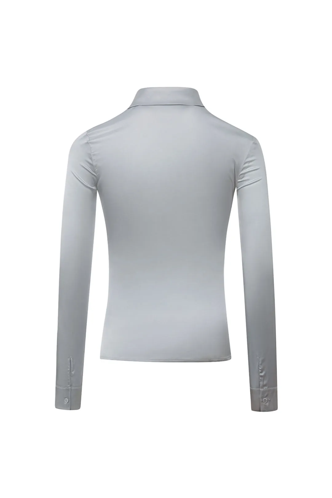 Pleated shirt | Gray blue shirt | Commuter shirt