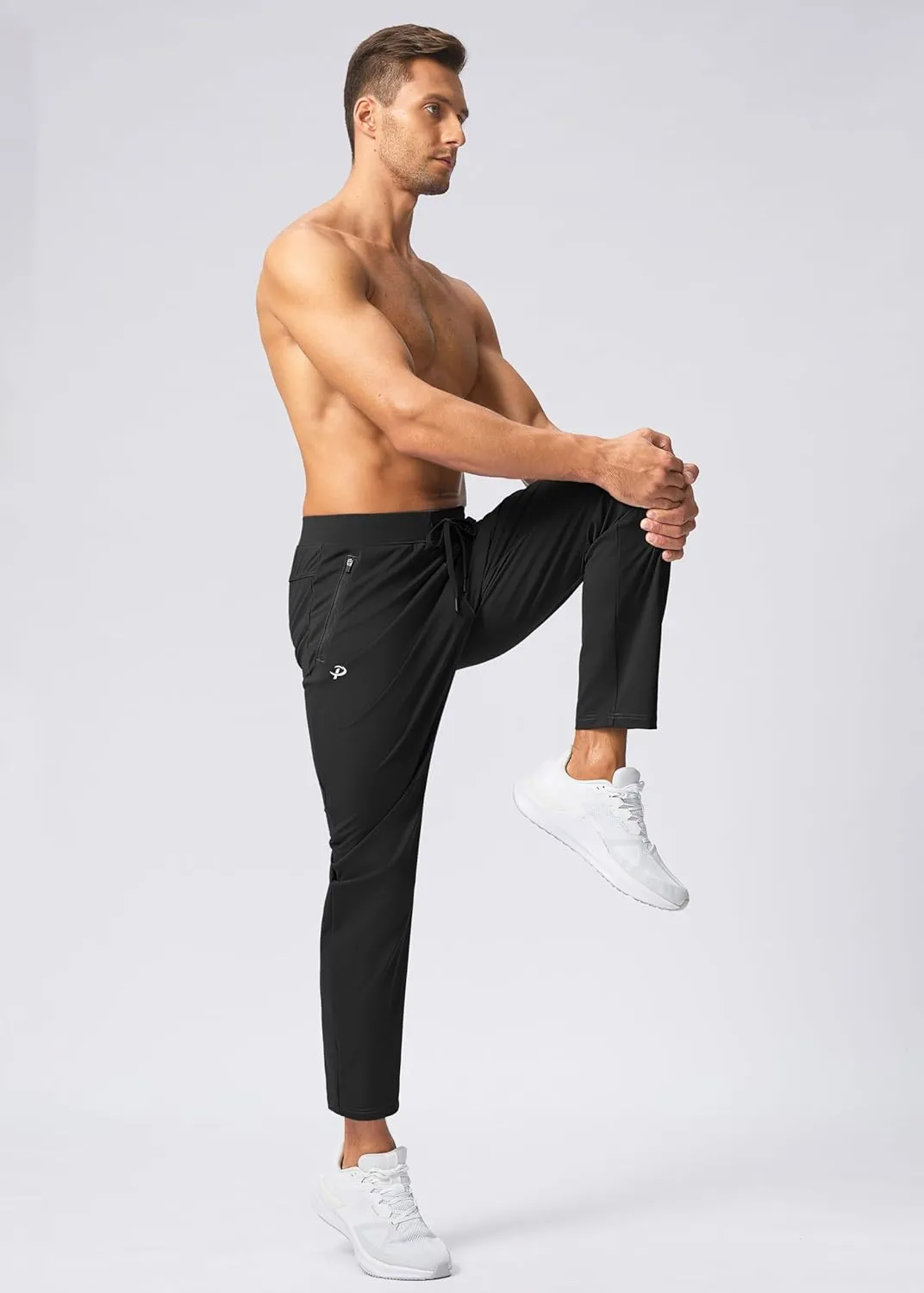 Pudolla Men's Lightweight Sweatpants with Pockets Ultra 4-Way Stretch Soft Joggers for Gym Workout Runing Athletic Pants