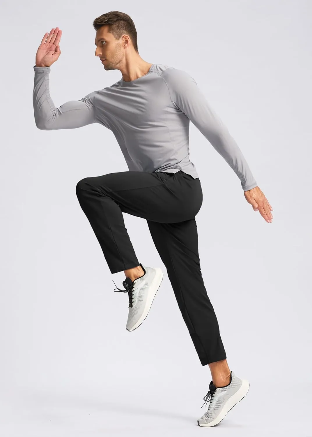 Pudolla Men's Lightweight Sweatpants with Pockets Ultra 4-Way Stretch Soft Joggers for Gym Workout Runing Athletic Pants