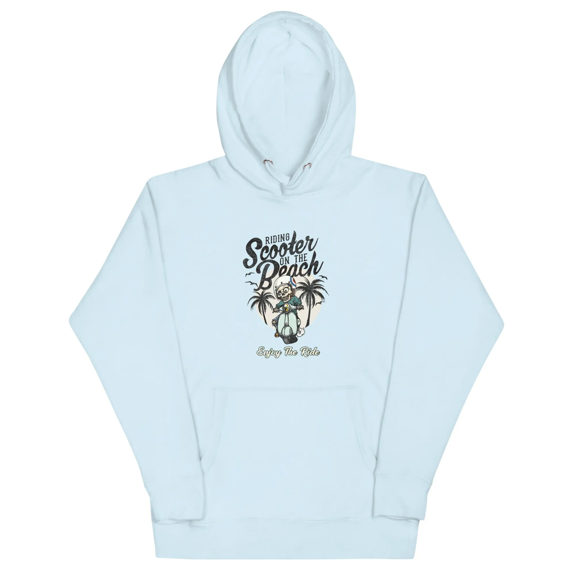 Riding Scooter On The Beach Hoodie