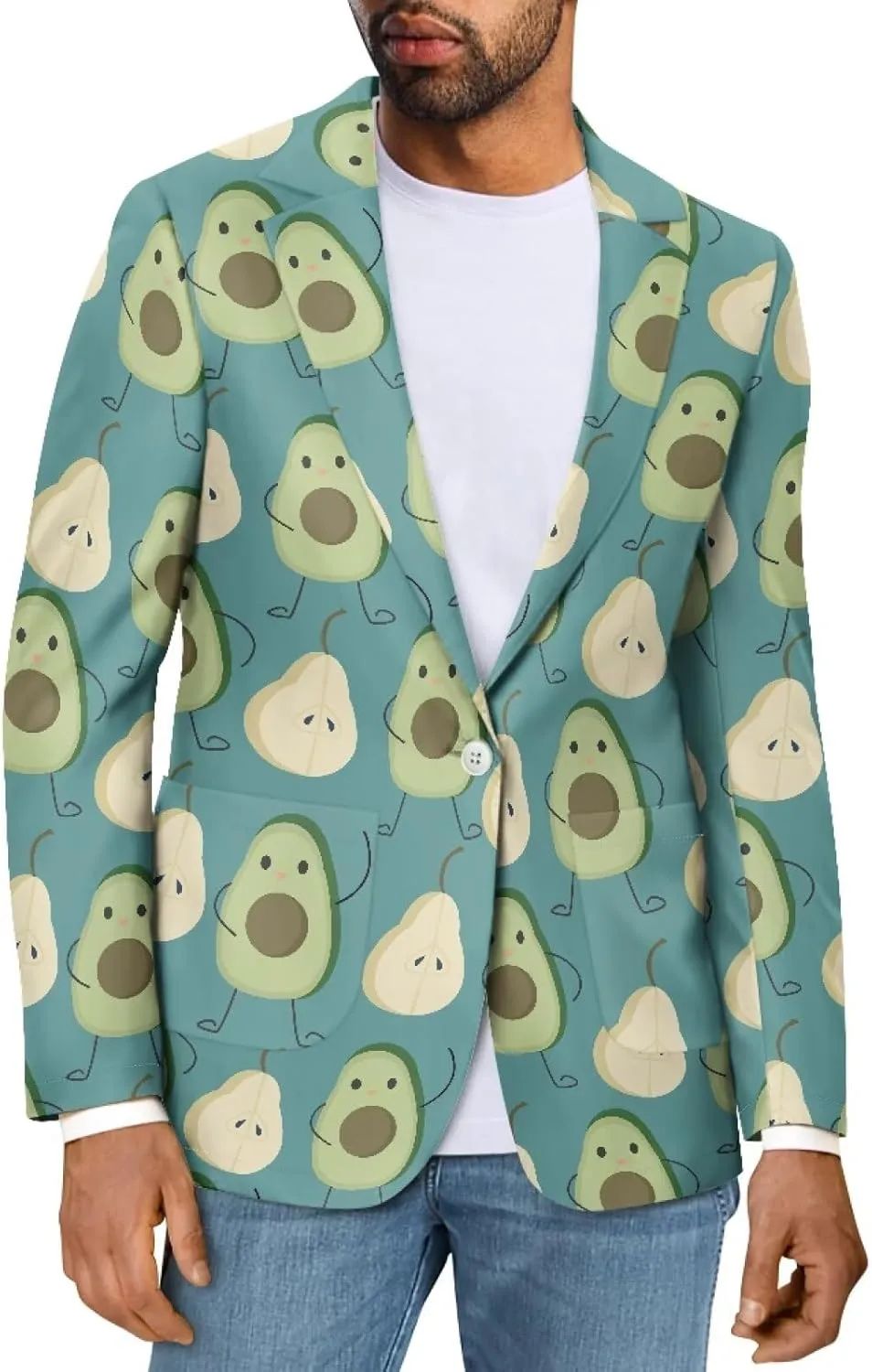 Sharks Men's Casual Blazer Jacket Lightweight Slim Fit Stretch Fabric for Office Wedding Travel (Multiple Colors)