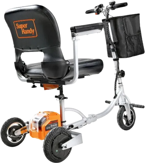 Super Handy GCAT021 Folding Mobility Scooter Plus with 3-Wheels Long Range 48V Brushless Motor and Extra Battery New Canada Only