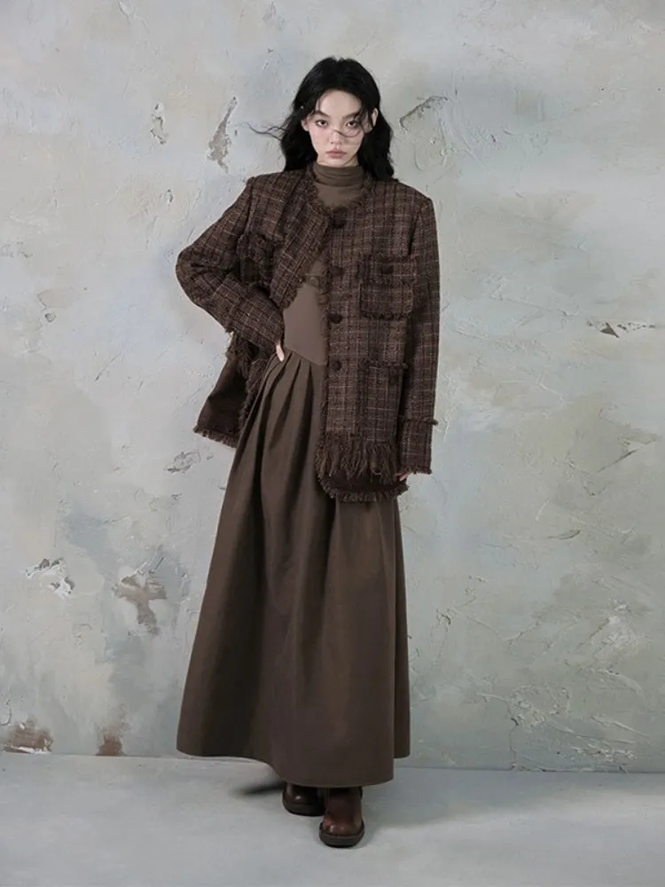 Switching Design Draped Pleated Dress【s0000004396】