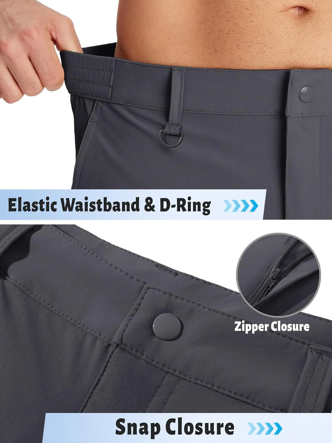 TACVASEN Men's Hiking Cargo Shorts Quick Dry Lightweight for Outdoor Golf Fishing Tactical Casual with Multi Pockets