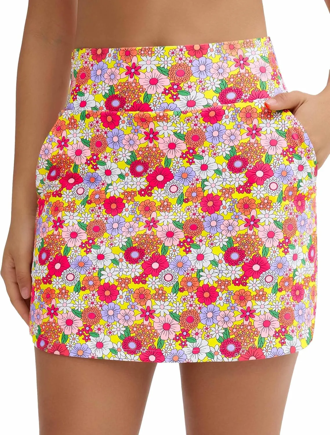 THE GYM PEOPLE Women's Golf Skort Tennis High Waist Lightweight Athletic Casual Skirts Built-in Shorts with 4 Pockets