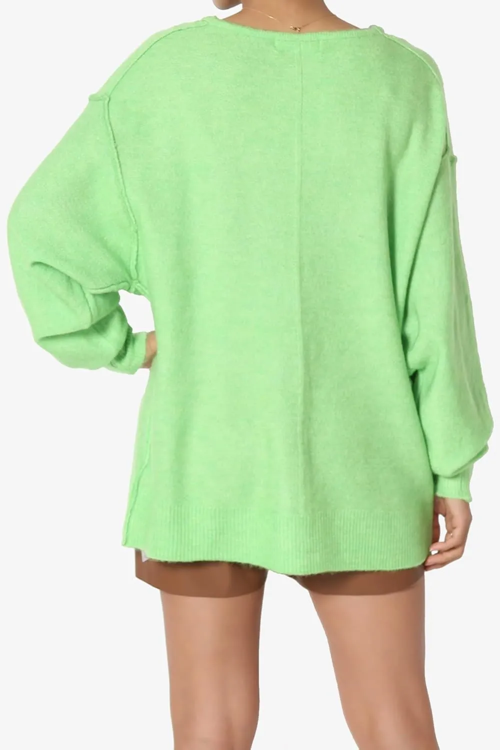 TheMogan S~3X Loose Button Front Long Sleeve Melange Color Knit Cardigan Sweater