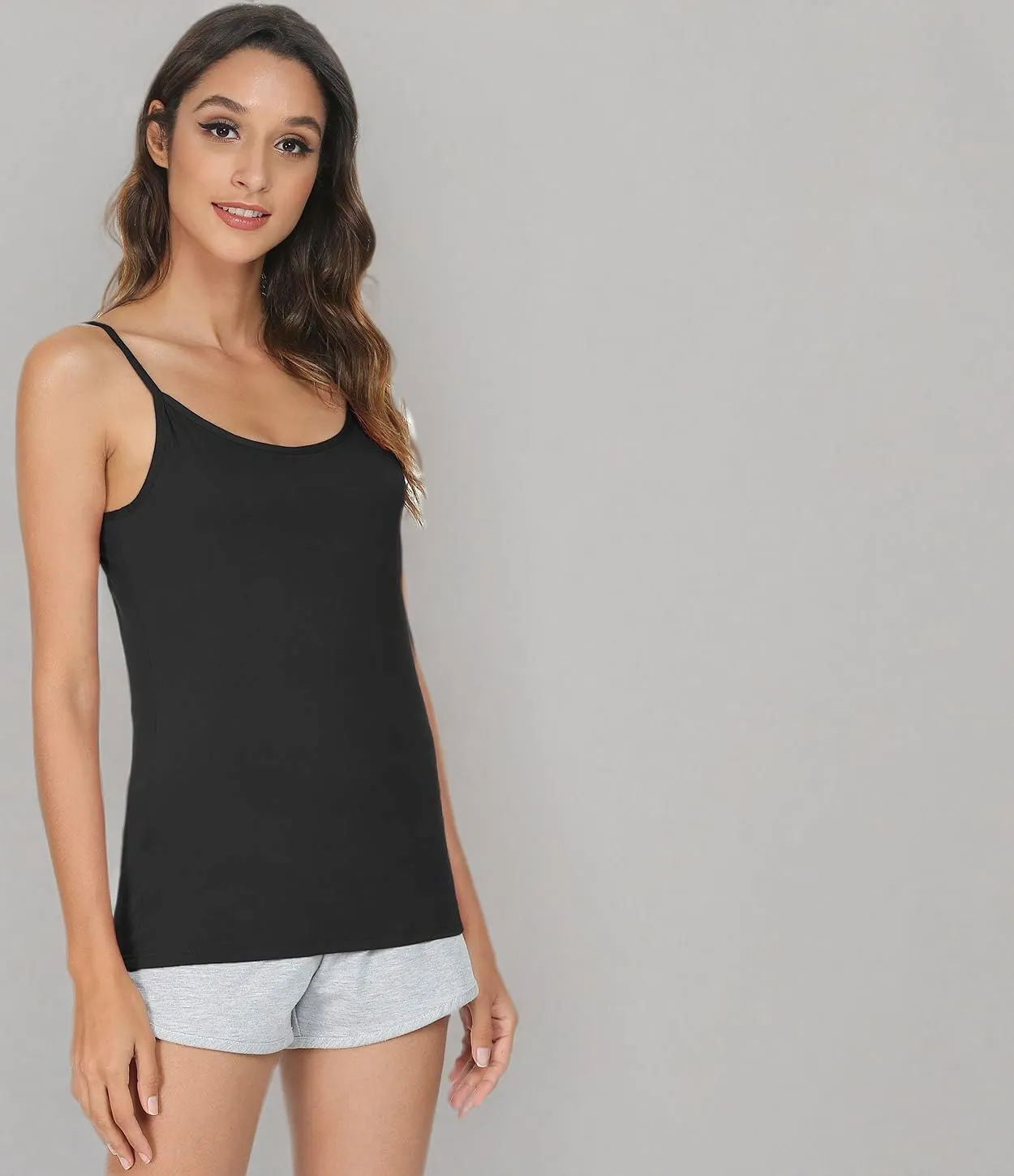 Vislivin Women's Basic Solid Camisole Adjustable Spaghetti Strap Tank Top