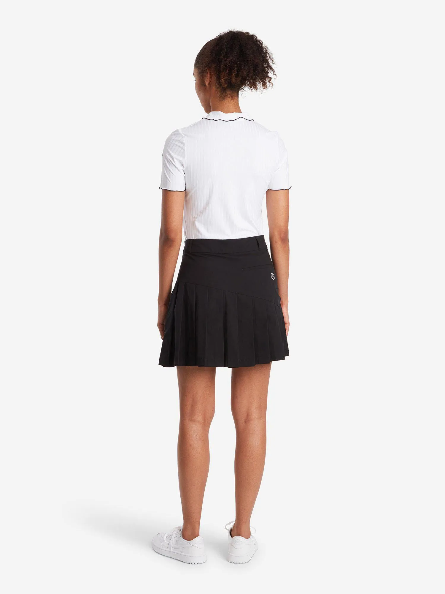 W SOLID PLEAT SKORT Black